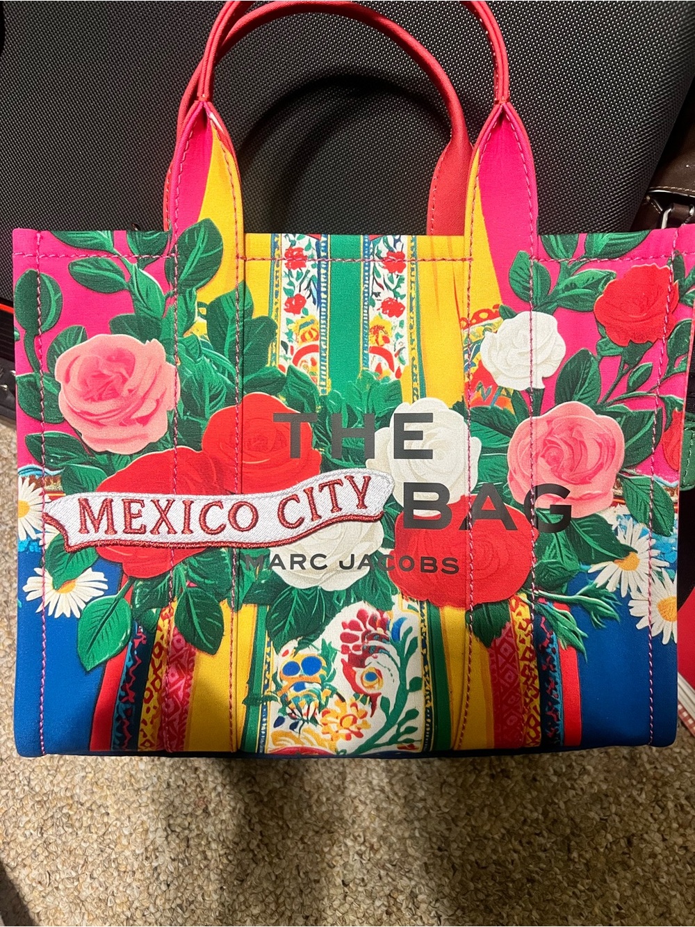 Marc Jacobs Multicolor Mexico Floral Tote with Pink Panels - Picture 2 of 3
